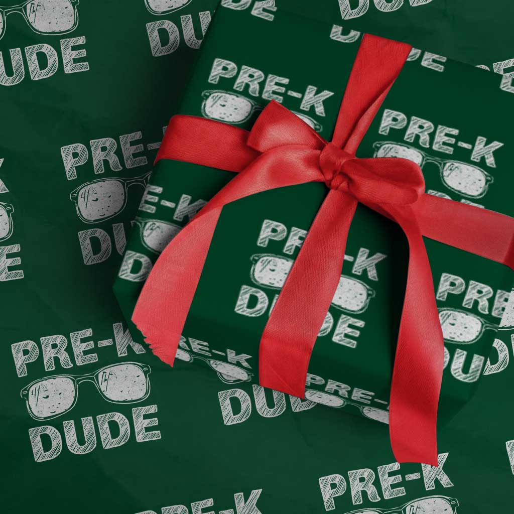 Pre-K Dude Cool First Day of Preschool Wrapping Paper Roll Back to School Boys Gift