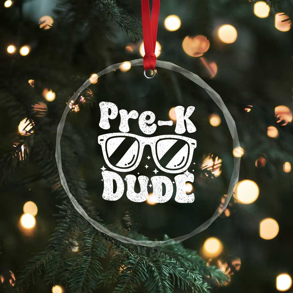Pre-k Dude Crystal Glass Ornament Funny Back to School First Day of Preschool TS10 Print Your Wear