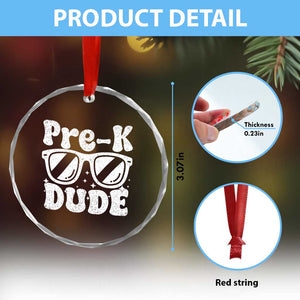 Pre-k Dude Crystal Glass Ornament Funny Back to School First Day of Preschool TS10 Print Your Wear