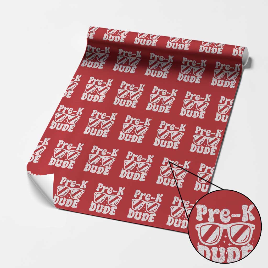 Pre-k Dude Wrapping Paper Roll Funny Back to School First Day of Preschool TS10 Red Print Your Wear