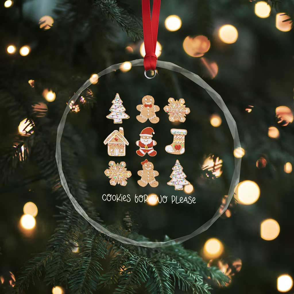 Pregnancy Announcement Crystal Glass Ornament Cookies For Two Please Maternity Gift TS10 Print Your Wear
