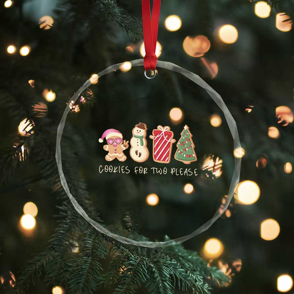 Pregnancy Announcement Crystal Glass Ornament Cookies For Two Please Xmas Maternity Gift TS10 Print Your Wear