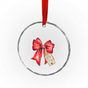 Pregnancy Announcement Crystal Glass Ornament Coquette Bow Xmas Maternity Gift TS10 Print Your Wear