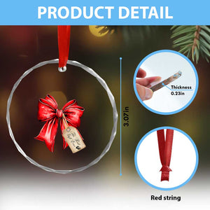 Pregnancy Announcement Crystal Glass Ornament Coquette Bow Xmas Maternity Gift TS10 Print Your Wear