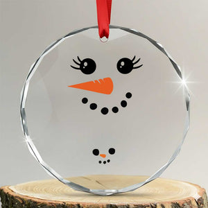 Pregnancy Announcement Crystal Glass Ornament Snowman Face Xmas Maternity Gift TS10 Transparent Glass 3'' Circle Print Your Wear