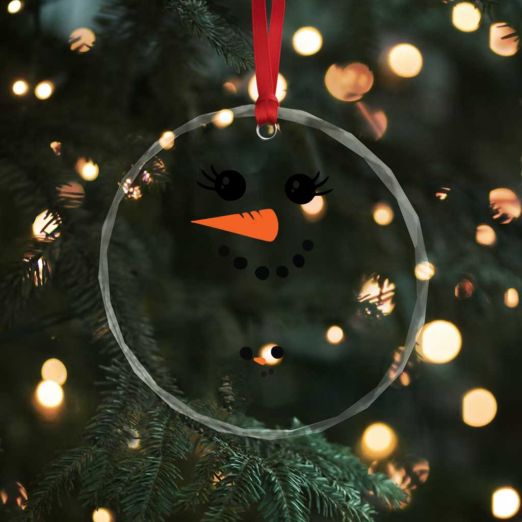 Pregnancy Announcement Crystal Glass Ornament Snowman Face Xmas Maternity Gift TS10 Print Your Wear