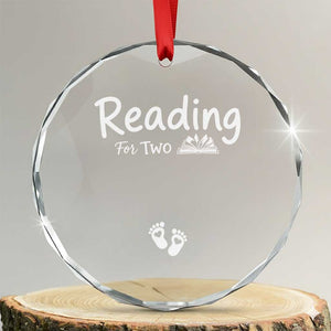 Pregnancy Announcement For Book Lovers Crystal Glass Ornament Reading For Two TS12 Transparent Glass 3'' Circle Print Your Wear