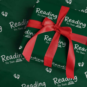 Pregnancy Announcement For Book Lovers Wrapping Paper Roll Reading For Two TS12 Green Print Your Wear