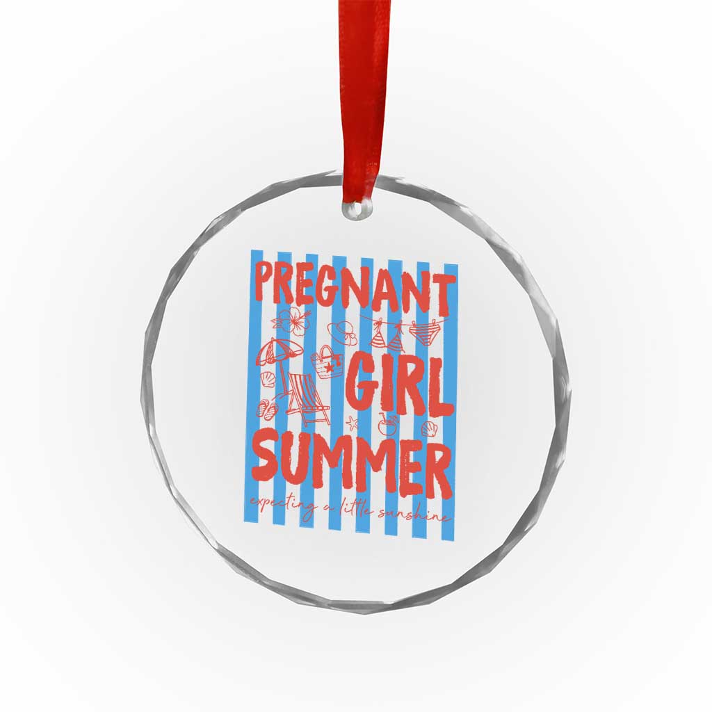 Pregnant Girl Summer Crystal Glass Ornament Funny Beach Pregnancy Announcement TS14 Print Your Wear