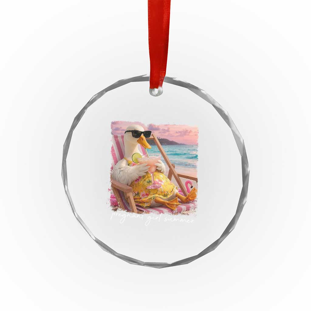Pregnant Girl Summer Crystal Glass Ornament Silly Goose Mom Baby Announcement TS14 Print Your Wear