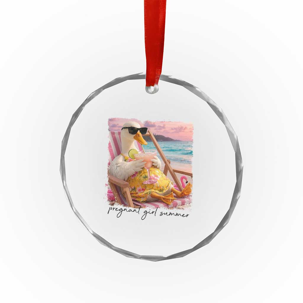 Pregnant Girl Summer Goose Mom Crystal Glass Ornament Funny Pregnancy Announcement TS14 Print Your Wear