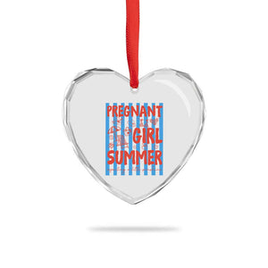 Pregnant Girl Summer Heart Crystal Glass Ornament Funny Beach Pregnancy Announcement TS14 Print Your Wear