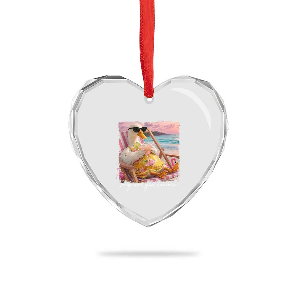 Pregnant Girl Summer Heart Crystal Glass Ornament Silly Goose Mom Baby Announcement TS14 Print Your Wear