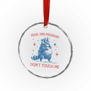 Pregnant Racoon Crystal Glass Ornament Feral And Pregnant Dont Touch Me Pregnancy Humor TS10 Print Your Wear