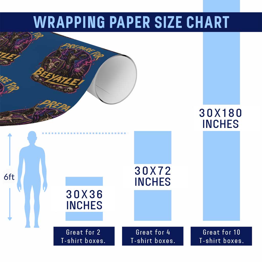 Prepare For Beeyatle Wrapping Paper Roll Funny Goat Wizard LitRPG Lover