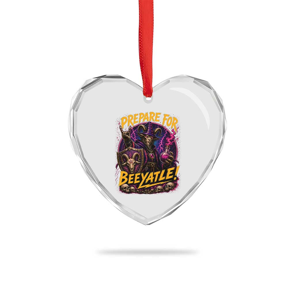 Prepare For Beeyatle Heart Crystal Glass Ornament Funny Goat Wizard LitRPG Lover