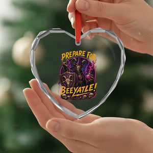 Prepare For Beeyatle Heart Crystal Glass Ornament Funny Goat Wizard LitRPG Lover