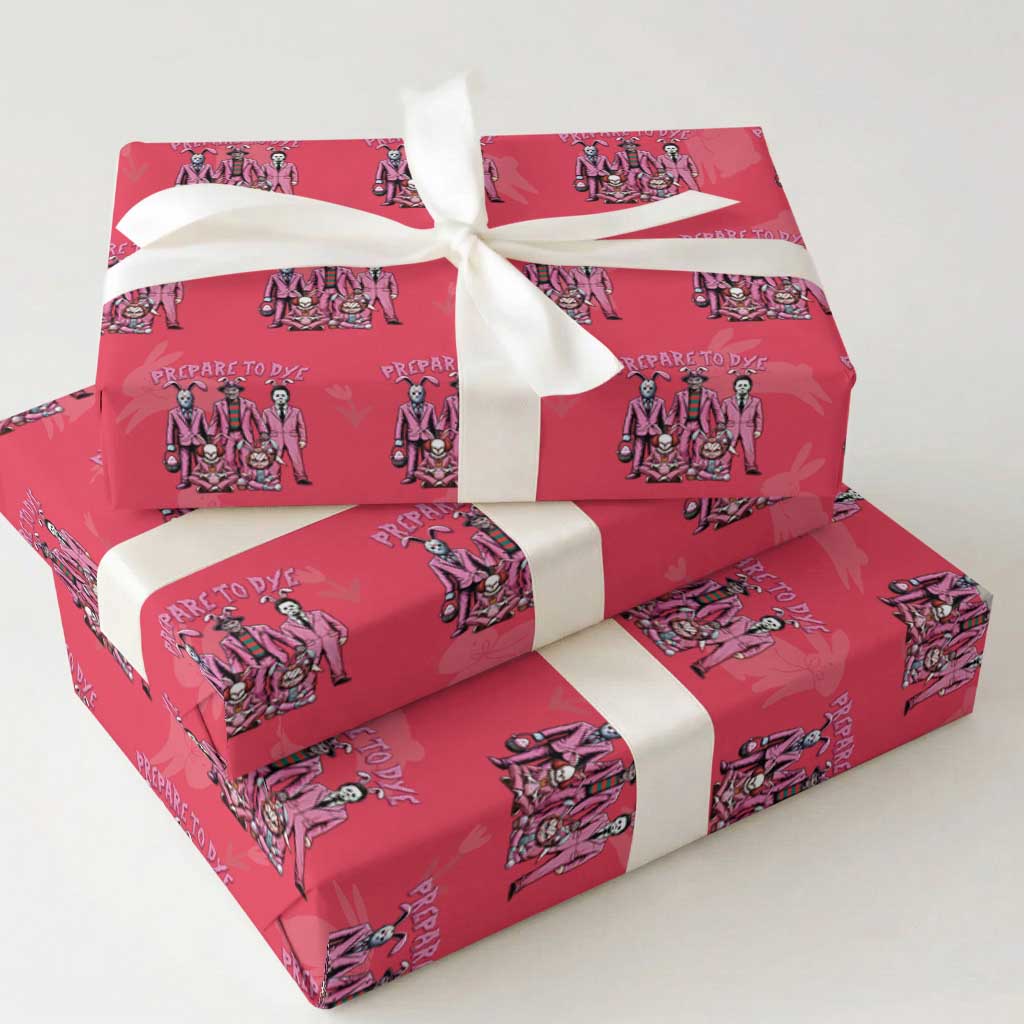 Prepare to Groovy Dye Funny Bunny Easter Wrapping Paper Roll Horror Dyeing Eggs TS02 Red Print Your Wear