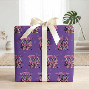 Prepare to Groovy Dye Funny Bunny Easter Wrapping Paper Roll Horror Dyeing Eggs TS02 Purple Print Your Wear
