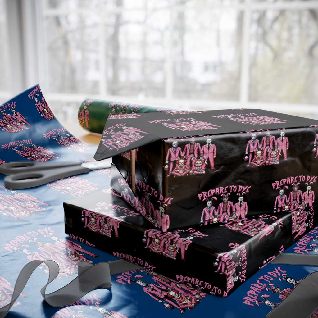 Prepare to Groovy Dye Funny Bunny Easter Wrapping Paper Roll Horror Dyeing Eggs TS02 Black Print Your Wear