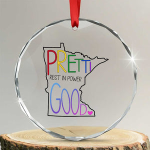 Pretti Good Minnesota Tribute Crystal Glass Ornament Rest in Power Rainbow Memorial TS02 Transparent Glass 3'' Circle Print Your Wear