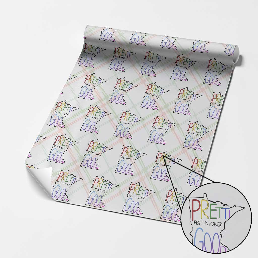 Pretti Good Minnesota Tribute Wrapping Paper Roll Rest in Power Rainbow Memorial TS02 Christmas Plaid Print Your Wear