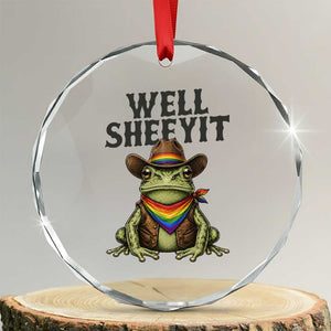 Pride Frog LGBT Rainbow Crystal Glass Ornament Well Sheeyit Country Western TS14 Transparent Glass 3'' Circle Print Your Wear