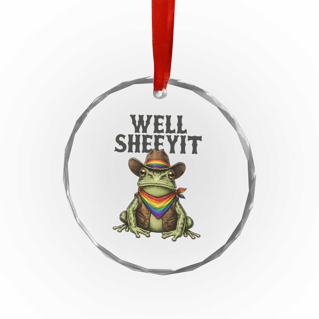 Pride Frog LGBT Rainbow Crystal Glass Ornament Well Sheeyit Country Western TS14 Print Your Wear