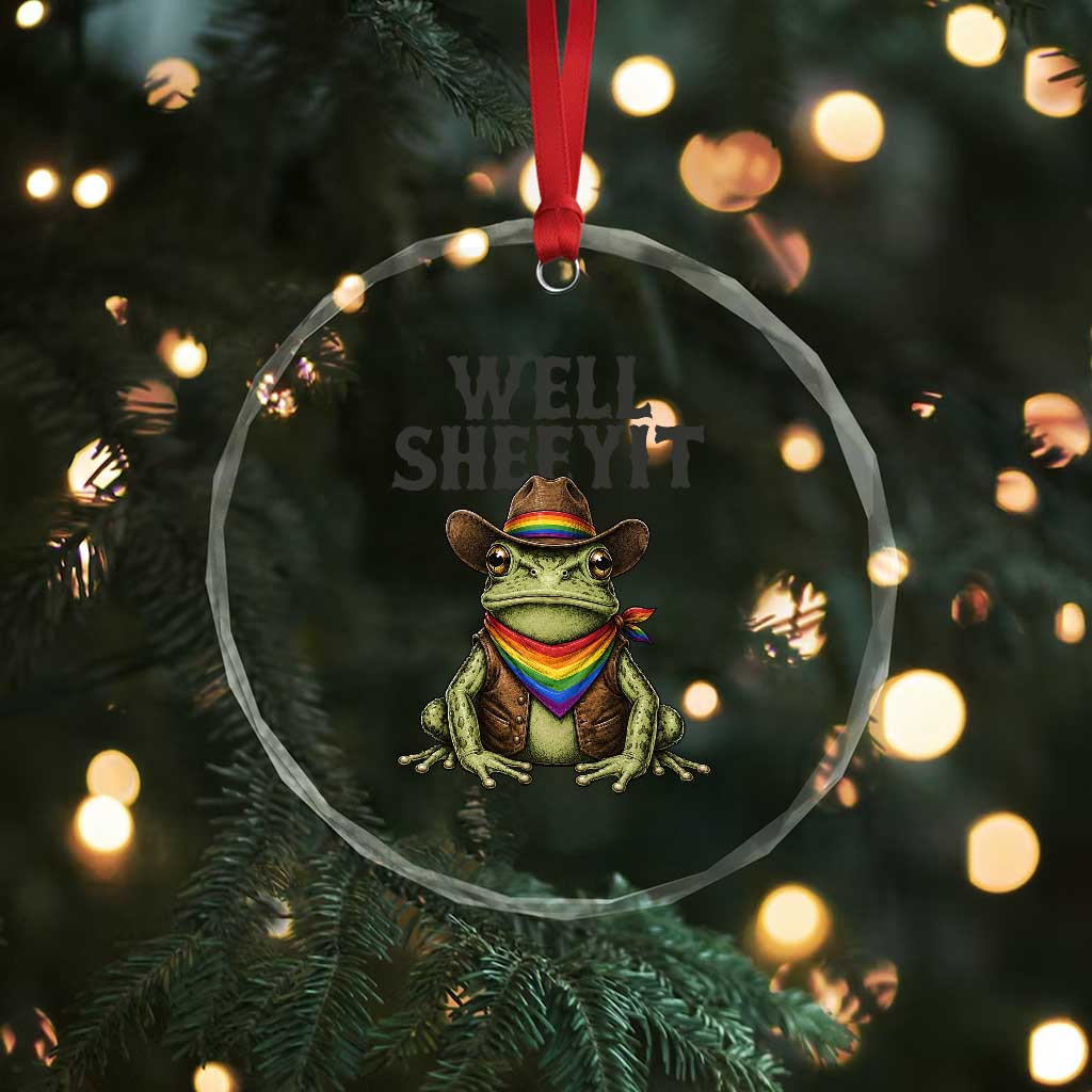 Pride Frog LGBT Rainbow Crystal Glass Ornament Well Sheeyit Country Western TS14 Print Your Wear