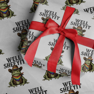 Pride Frog LGBT Rainbow Wrapping Paper Roll Well Sheeyit Country Western TS14 White Print Your Wear