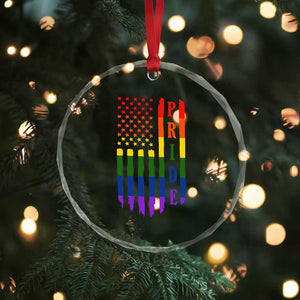 Pride Month Rainbow Flag Graphic Crystal Glass Ornament Lesbian Gay LGBT America Flag TS12 Print Your Wear
