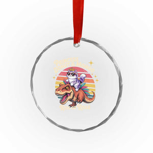 Royal Cat Princess and Raptor Ride or Roar Crystal Glass Ornament Funny Cat Riding Dinosaur Retro Sunset TS02 Print Your Wear