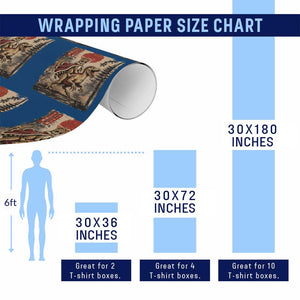 Cat Princess Riding Raptor Dinosaur Wrapping Paper Roll Japanese Vintage Graphic Ukiyoe Art TS11 Print Your Wear