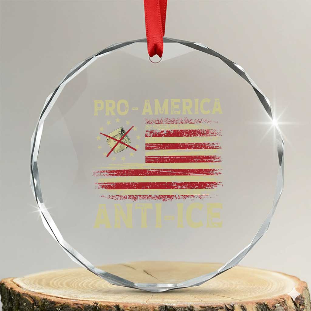 Pro American Anti Ice Crystal Glass Ornament Resist Protest Support Immigrants Refugee TS11 Transparent Glass 3'' Circle Print Your Wear