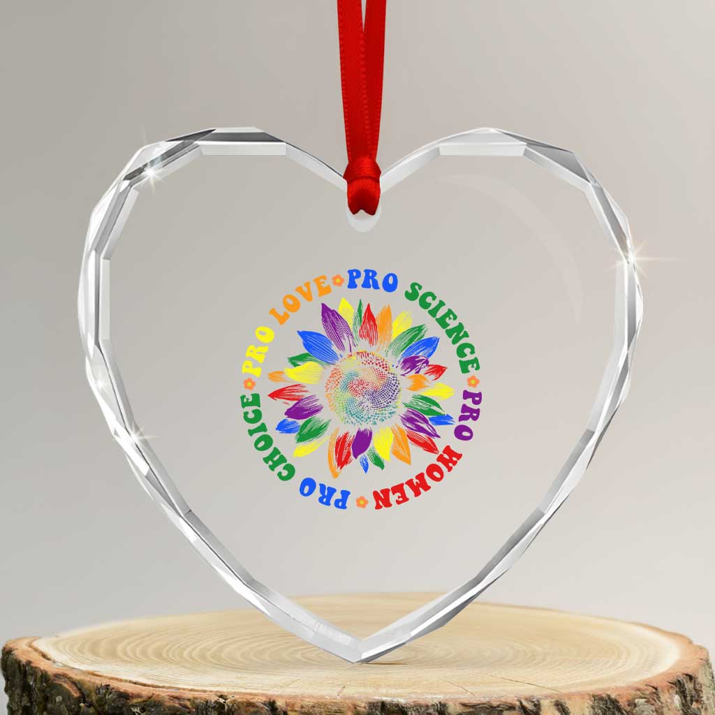 Pro Choice Women Rights Heart Crystal Glass Ornament Equal Rights Multicolored Flowers TS10 Transparent Glass 3'' Heart Print Your Wear