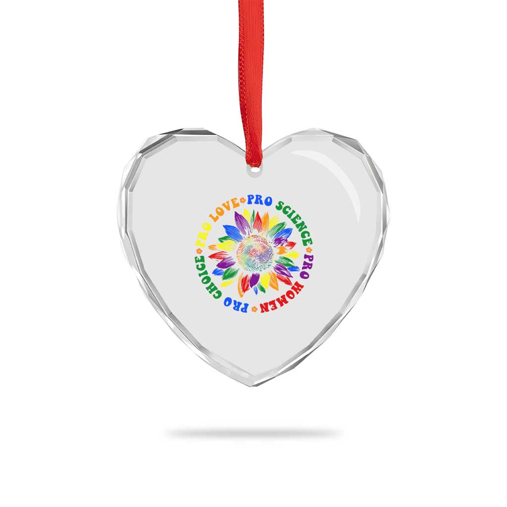 Pro Choice Women Rights Heart Crystal Glass Ornament Equal Rights Multicolored Flowers TS10 Print Your Wear
