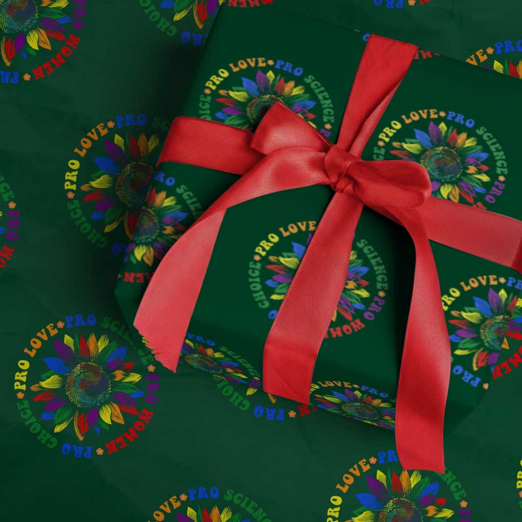 Pro Choice Women Rights Wrapping Paper Roll Equal Rights Multicolored Flowers TS10 Green Print Your Wear