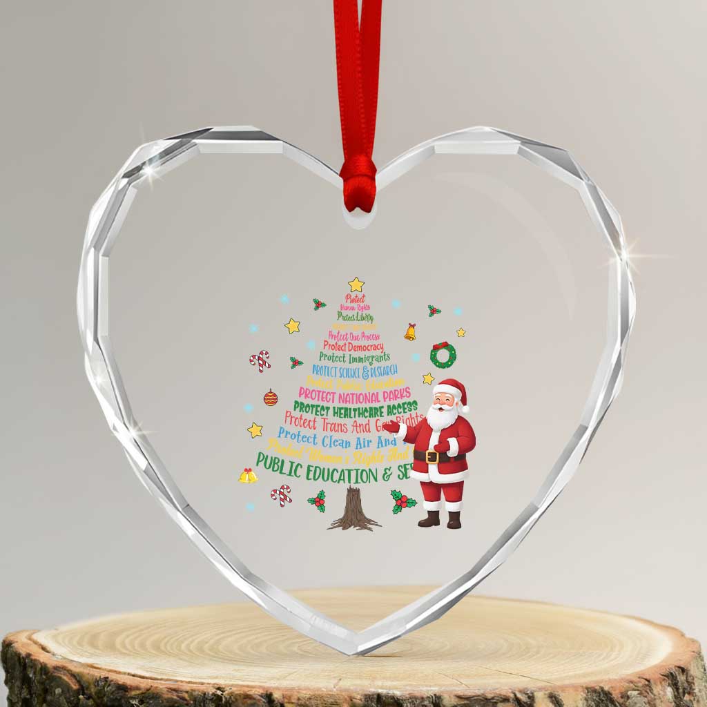 Pro Democracy Activist Christmas Tree Heart Crystal Glass Ornament Human Rights Xmas Gift TS12 Transparent Glass 3'' Heart Print Your Wear