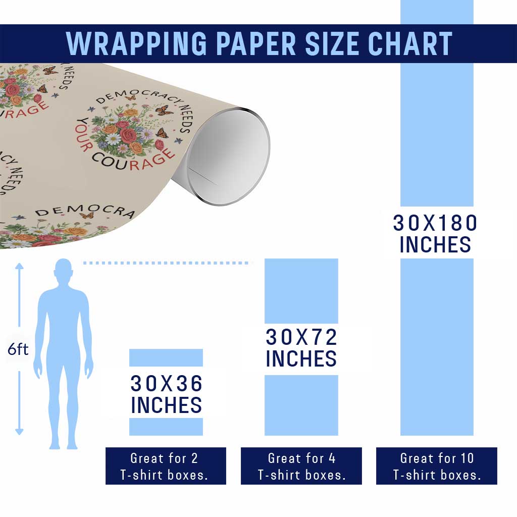 Pro Democracy Wrapping Paper Roll Human Rights Our Rage Protest Floral FDT TS10 Print Your Wear
