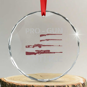 Pro Gun Anti Ice Crystal Glass Ornament Vintage American Flag 2nd Amendment Support TS11 Transparent Glass 3'' Circle Print Your Wear
