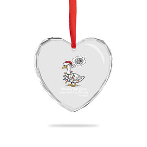 Probably Just Gonna Jingle Some Of The Way I'm Tired Heart Crystal Glass Ornament Funny Christmas Goose TS11 Print Your Wear