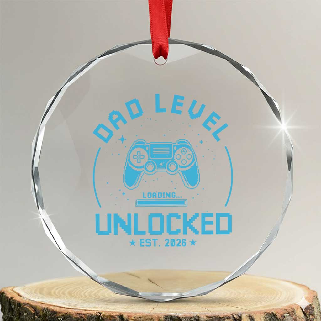 Promoted to Dad 2026 Crystal Glass Ornament New Dad Gifts for First Time Daddy Fathers Day TS10 Transparent Glass 3'' Circle Print Your Wear
