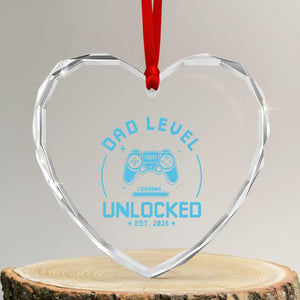 Promoted to Dad 2026 Heart Crystal Glass Ornament New Dad Gifts for First Time Daddy Fathers Day TS10 Transparent Glass 3'' Heart Print Your Wear