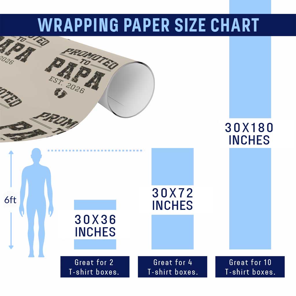 Promoted To Dad Est 2026 Camo Wrapping Paper Roll Hunting Style New Dad Gift Graphic TS12 Print Your Wear