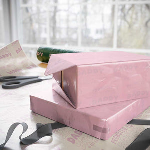 Promoted To Daddy 2026 New Girl Dad Wrapping Paper Roll First Time Fathers Day Gift TS12 Light Pink Print Your Wear