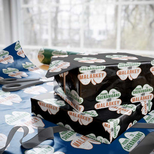 Prone to Shenanigans and Malarkey Wrapping Paper Roll Funny St Patricks Day Shamrock TS11 Black Print Your Wear