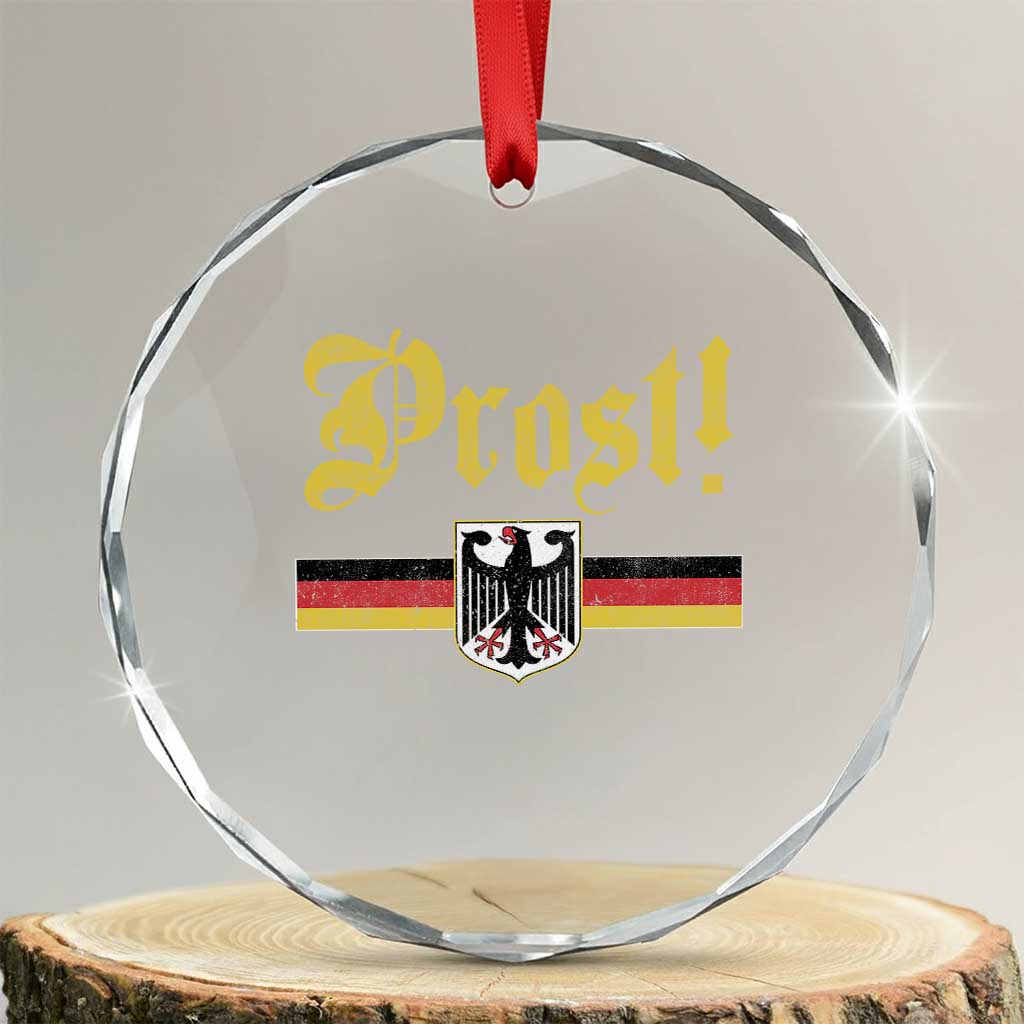 Prost Oktoberfest Beer Drinking Crystal Glass Ornament German Flag Bundesadler Coat of Arms