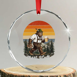 Prost Yall Bigfoot Crystal Glass Ornament Vintage Oktoberfest Beer Lover Sasquatch Gift