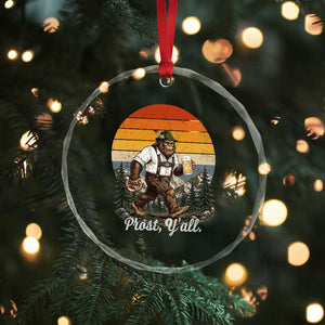 Prost Yall Bigfoot Crystal Glass Ornament Vintage Oktoberfest Beer Lover Sasquatch Gift