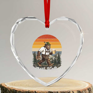 Prost Yall Bigfoot Heart Crystal Glass Ornament Vintage Oktoberfest Beer Lover Sasquatch Gift